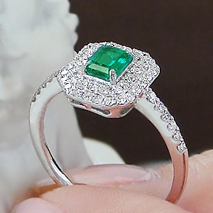 pt900 エメラルド ダイヤモンド リング ジュエリー 指輪 プラチナ ...