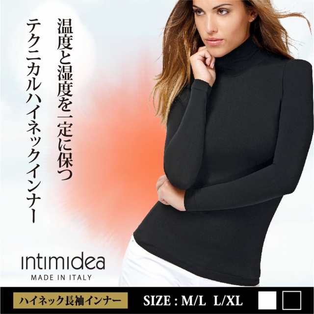 ハイネック長袖 あったか i-SOFT インティミデア INTIMIDEA マイクロファイバー インナー レディース イタリア製 送料無料の通販は