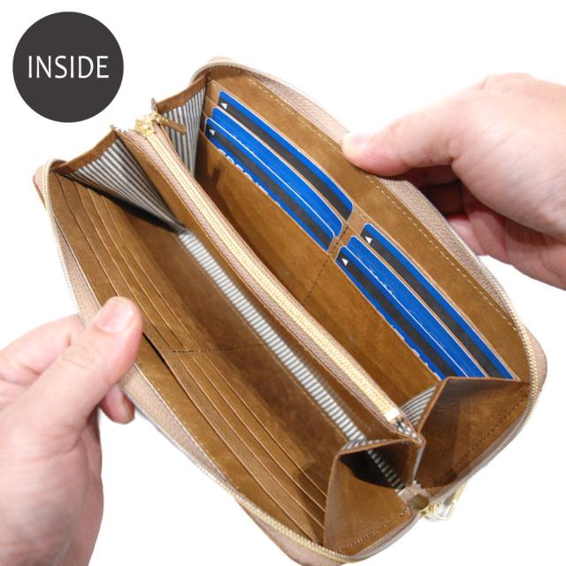 長財布 メンズ レディース ブランド ラウンドファスナー 本革 革 小銭入れ おしゃれ 財布 カード ムラ染め かっこいい 防水 撥水 レザー 送料無料 日本製 収納 40代 30代 20代 50代 女性 男性 クリスマス プレゼント a-look エールック WOGNA ヲグナWL-1701_2