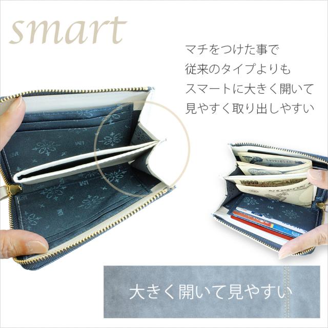 財布 本革 レディース メンズ 軽量 軽い 革 レザー デニム調 サイフ 革財布 革 L字ファスナー L字 l字 l字ファスナー おしゃれ 上質 高級 日本製 小銭入れ ライム マキシムデニム L8212 機能的 多収納 使いやすい クリスマス 母の日 誕生日_5