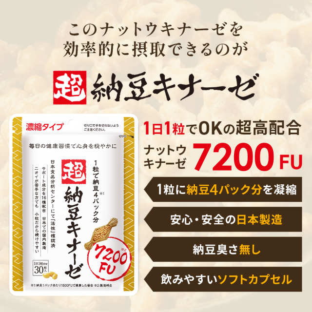 3袋おまとめ【送料無料】 超 納豆キナーゼ 6000FU サプリ 無臭タイプ 3ヵ月分 3袋 90粒 ナットウキナーゼ EPA DHA イワシペプチド タマネギ外皮 イチョウ葉 GABA 紅麹末 亜麻仁油 ビタミンB1 ビタミンB2 さくらの森 サプリメント 日本製_9