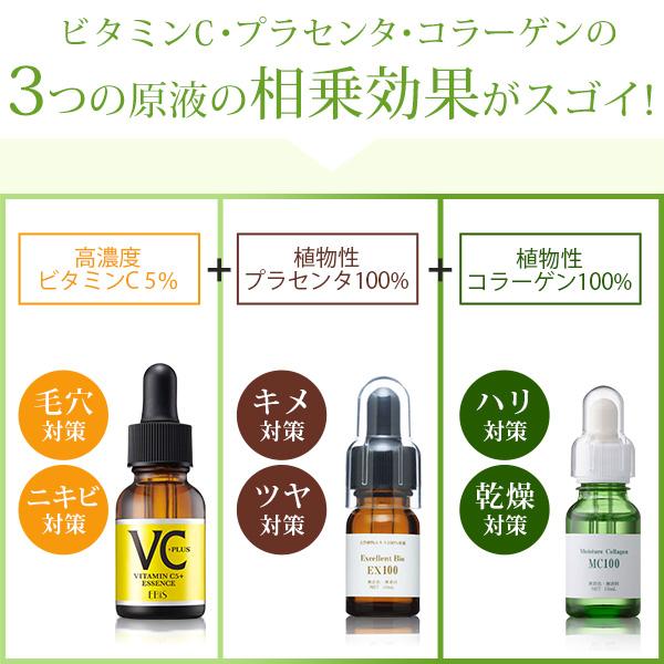 原液3点セット 美容液 ビタミンC 毛穴 保湿 プラセンタ コラーゲン