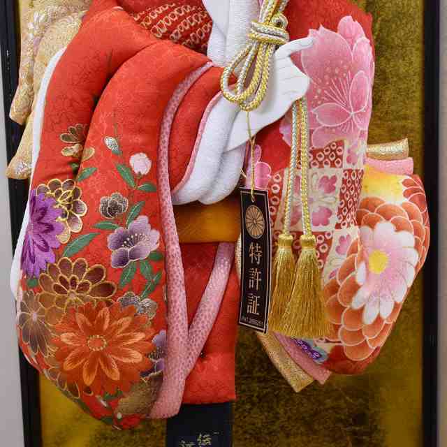 推奨 羽子板 初正月 ケース飾り 15号 新彩雅 赤刺繍詩音 コンパクト