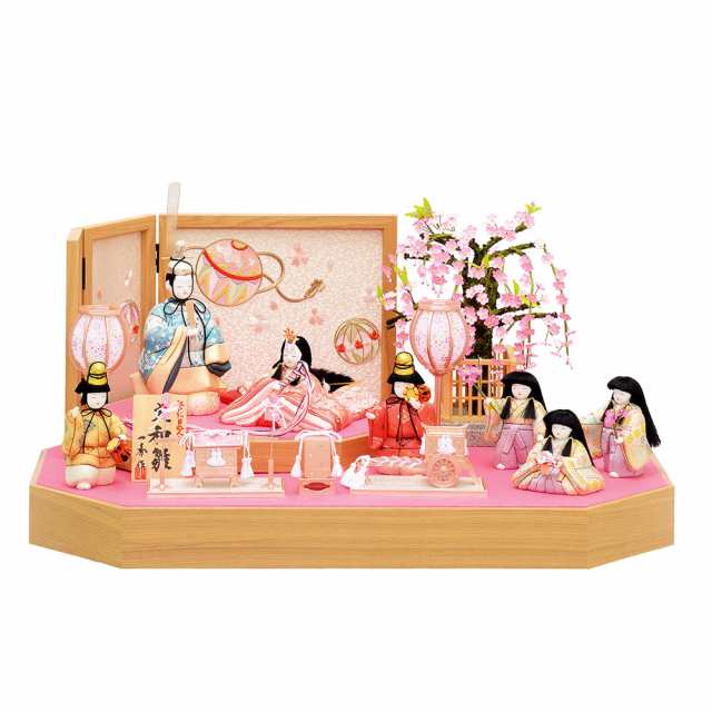 雛人形 木目込み 7人飾り 七人 変り雛 一秀 かわいい コンパクト ひな人形 ミニ おしゃれ 可愛い 初節句 お祝い モダン 小さい ミニ お雛様 おひな様 2020の通販は