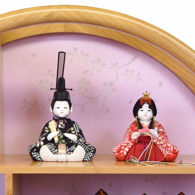 コーフル 雛人形 ひな人形 お祝い 木目込み 丸型 台付き さくらこ 15人飾り オリジナル ミニ 段飾り コンパクト かわいい 通販 