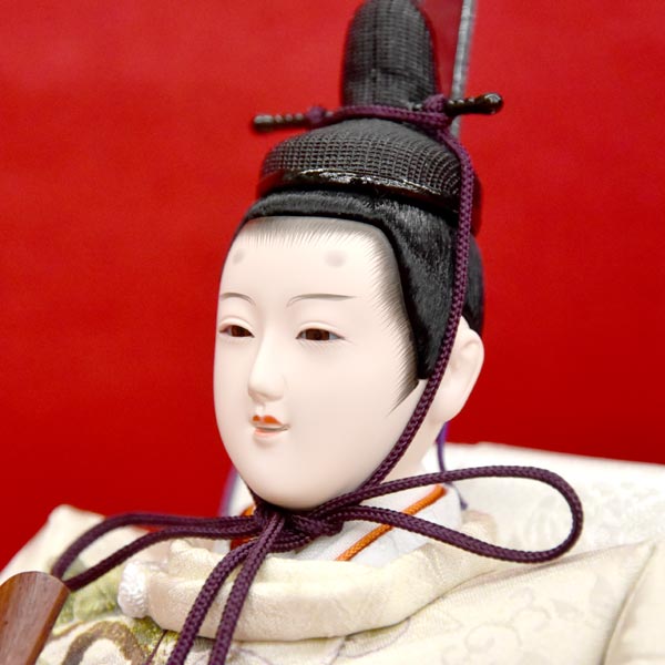 雛人形 コンパクト 収納飾り 紫 ひな人形 親王飾り 平飾り お雛様 ...
