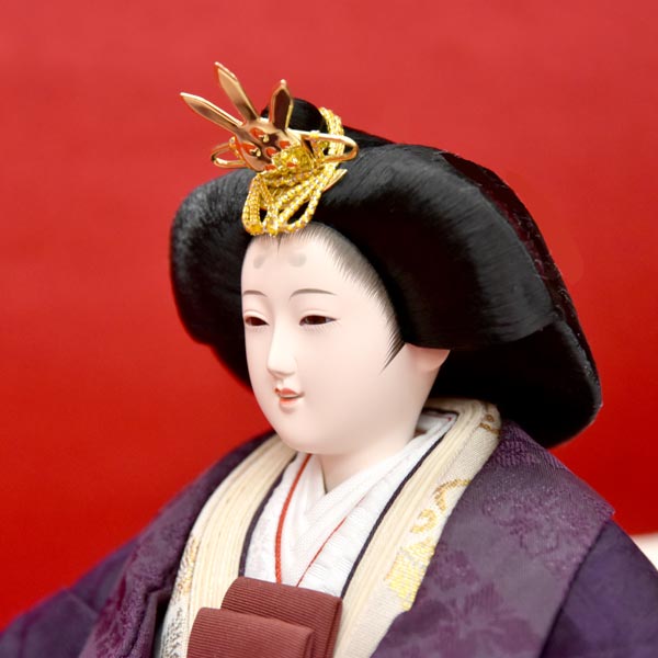 雛人形 コンパクト 収納飾り 紫 ひな人形 親王飾り 平飾り お雛様 ...