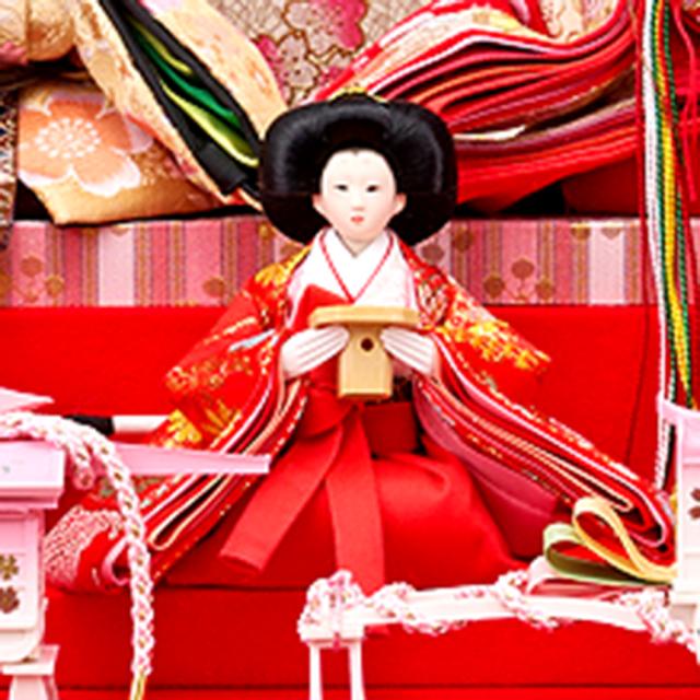 雛人形 ひな祭り 扇面三段わらべ雛10人揃い ちりめん 雛人形「扇面三