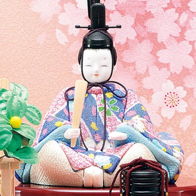 一秀 雛人形 木目込み人形 コンパクト 親王飾り 桃山雛2号 H-22-5 雛人形
