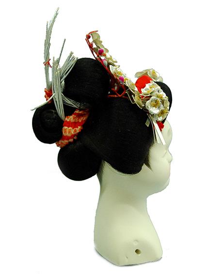日本人形頭 顔 手芸品 部品 お多福 禿 (大)