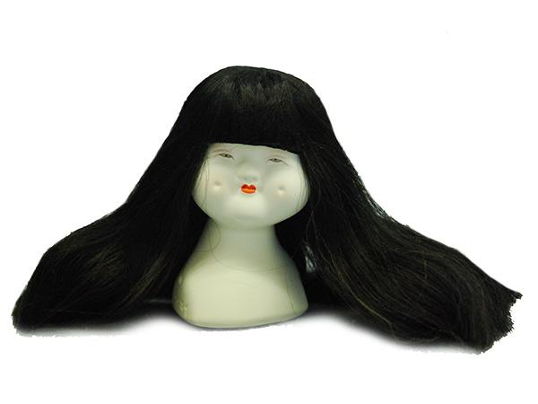 日本人形頭 顔 手芸品 部品 お多福 花魁用おかっぱ (小)