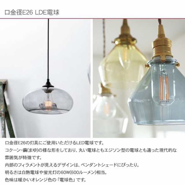 コクーン型LED電球 口金径E26 HS3038 LED 電球 エジソンランプ