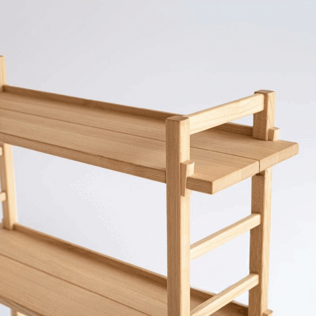 オークビレッジ 木製ラック 2段 引き出し付き ナチュラル オーク