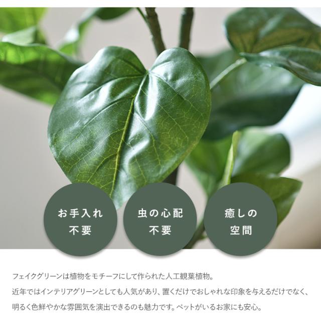 ウンベラータ ポット GLA-1440-GR 観葉植物 フェイクグリーン インテリアグリーン リラックス 癒し 造花 北欧 ンテリア 鉢植 ボタニカル グリーンディスプレイ リビング 玄関 カフェ 店舗_1