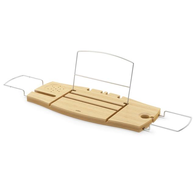バステーブル Umbra アンブラ アクアラ バスタブキャディ ナチュラル 2020390390 バスタブトレー テーブル バスルーム 浴室 お風呂 読書 スタンド 浴槽テーブル シンプル ナチュラル おしゃれ 北欧 インテリア_4