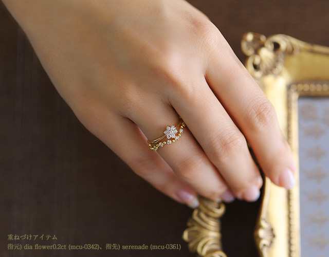 K18ダイヤモンドリング dia flower 0.2ct リング K18 ダイヤモンド