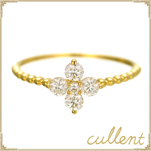 K18ダイヤモンドリング angel flower [ラッピング可] K18 18金 18k ゴールド ダイヤモンド の通販は