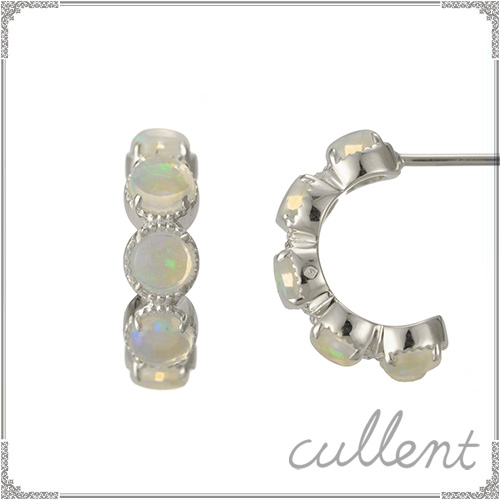 Pt900 プラチナピアス  destiny hoop [ラッピング可] フープピアス Pt プラチナ オパール   の通販は