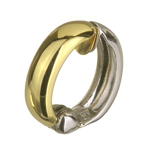 K18 K14WG コンビ フープイヤリング smooth [ラッピング可] ピアリング  