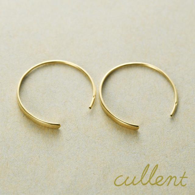 k18フープピアス  plate hoop [ラッピング可] ピアス K18 18金 18k ゴールド シンプル   の通販は