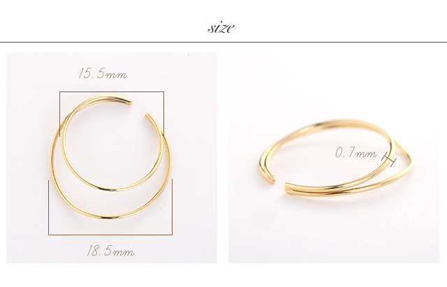 K18 片耳 イヤーカフス   Crescent [ラッピング可]  イヤカフ イヤーカフス 片方 片耳 K18 18金 18k ノンホール の通販は