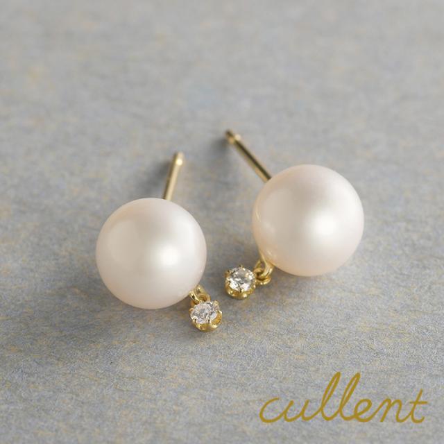 K18 あこや真珠 ピアス sea glint [ラッピング可]  18金 18k ゴールド 真珠 パール あこや　アコヤ シンプル  の通販は