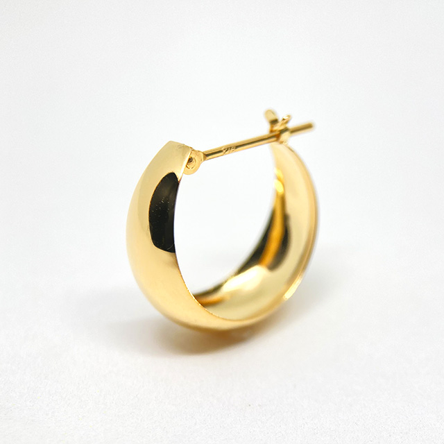 K18 ピアス Moon-shape 7mm_15mm [ラッピング可] K18 18金 18k ゴールド 月型甲丸 月甲 月甲型 甲丸 フープ シンプル ミニマル 小さめ レディース ジュエリー アクセサリー　おしゃれ_3