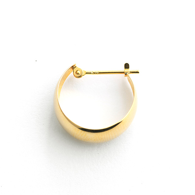 K18 ピアス Moon-shape 7mm_15mm [ラッピング可] K18 18金 18k ゴールド 月型甲丸 月甲 月甲型 甲丸 フープ シンプル ミニマル 小さめ レディース ジュエリー アクセサリー　おしゃれ_5