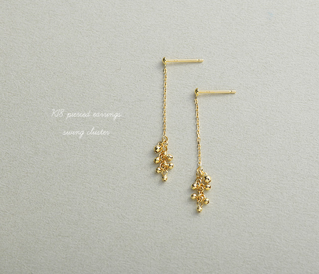 K18 ピアス spray cluster [ラッピング可] K18　18金　18k　ゴールド ピンクゴールド レディース　ジュエリー　アクセサリー　おしゃれ_1