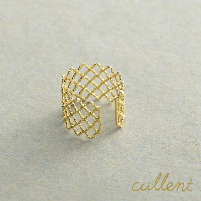 イヤーカフ mesh [ラッピング可]  イヤーカフ イヤカフ イヤーカフス K18 18金 ゴールド 繊細 レーシー  の通販は