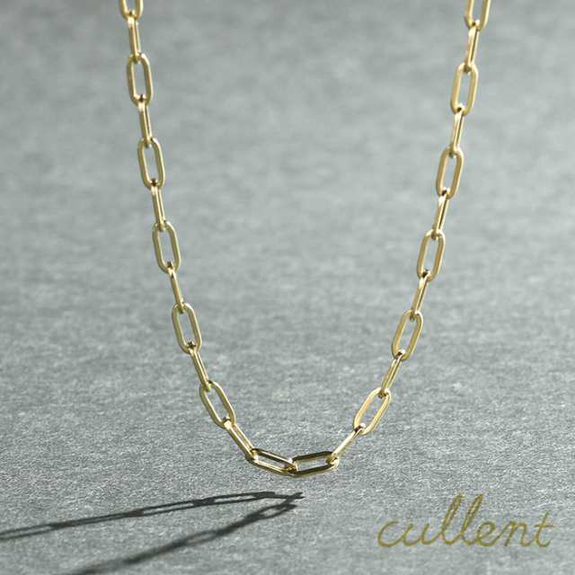 K18 ネックレス Hollow Cable チェーンネックレス チェーン 18金 18k
