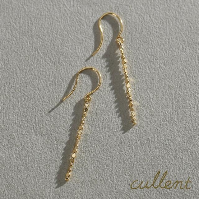K18 ピアス circle line 18金 ゴールド 18k ロングピアス シンプル 小さい 小ぶり 地金 バー