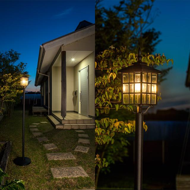 ガーデンライト あかりクラシックポストライト ソーラーライト LED