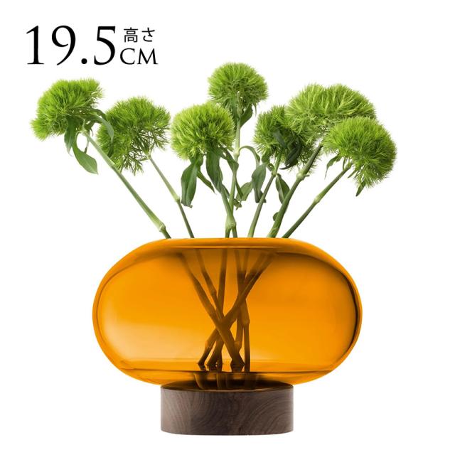 LSA International フラワーベース Oblate オブレート 花瓶 ランタン アンバー H19.5cm 透明 ガラス おしゃれ シンプル ガラスベース 北欧 北欧インテリア フラワーアレンジメント 水耕栽培 【送料無料】