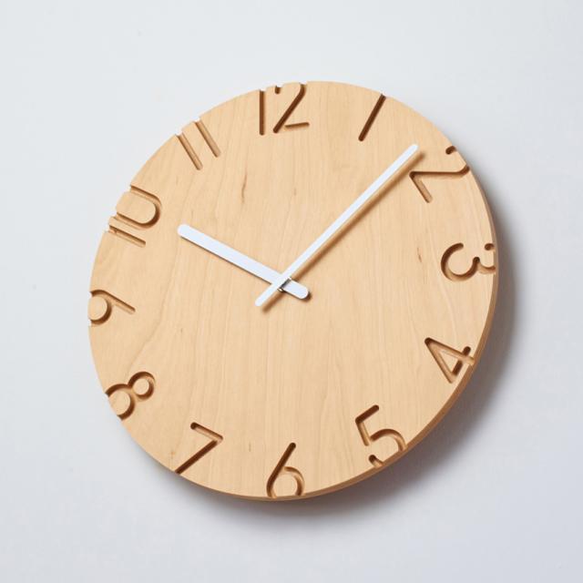 Lemnos レムノス 壁掛け時計 おしゃれ 木製 CARVED WOOD BIRCH 【送料無料】_1