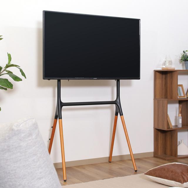 モニタースタンド おしゃれ 木製 床置き ブナ材 ＴＶスタンド 4本脚 テレビ台 壁寄せ インテリア リビング 省スペース 北欧 テイスト モダン ナチュラル 天然木 【送料無料】_3