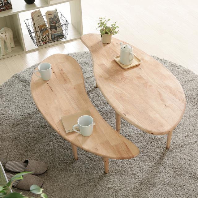 Natural Signature 木製 センターテーブル COFFEE 2脚セット ダイニングテーブル 天然木 ナチュラル 家具 コーヒーテーブル カフェテーブル リビング 一人暮らし 【送料無料】_3