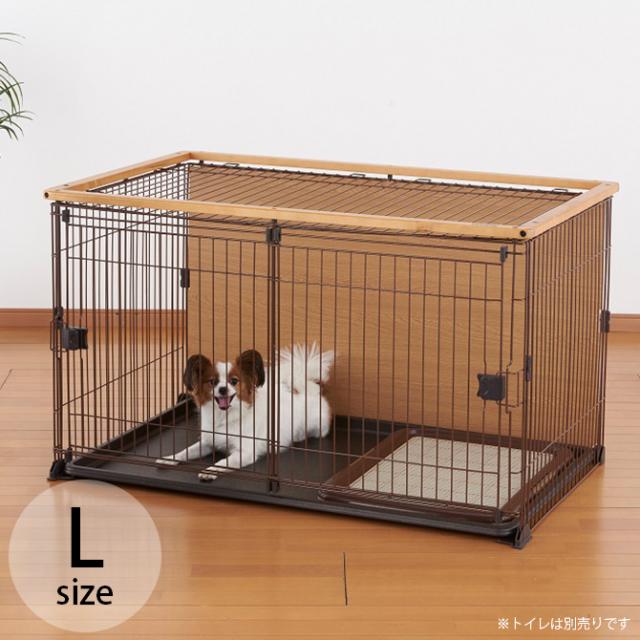 Bonbi ボンビアルコン ボンビ ダブルワンサークルL ドッグケージ ドッグサークル 犬用 ハウス 木目 ブラウン