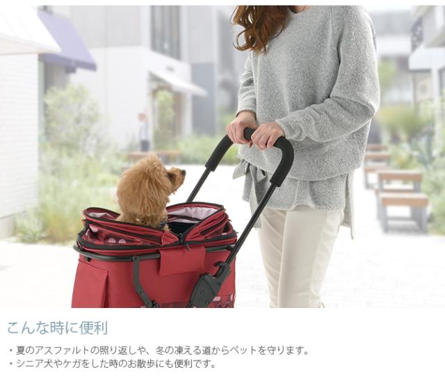 Richell リッチェル ペットカート ミニモ  犬用 猫用 カート キャリー ドライブケージ 3WAY コンパクト 超小型犬 小型犬 折りたたみ_2