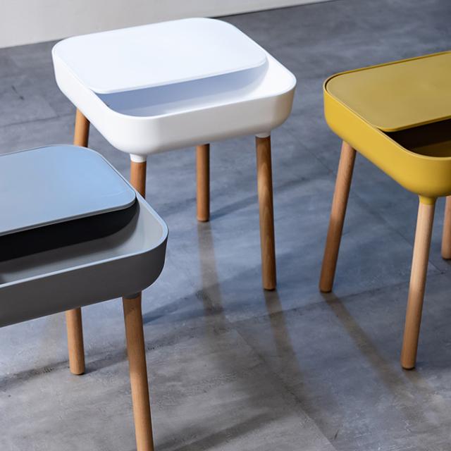 ツートン サイドテーブル   サイドテーブル 北欧 おしゃれ トレイ コード穴 コンパクト 小さめ 寝室 リビング 家具  の通販は 9,900円