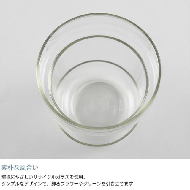 shesay シセイ リューズガラス プレート付き フラワーポット テーパー LL ポット 植木鉢 ガラス 7号鉢 おしゃれ シンプル 透明 クリア 多肉植物 塊根植物 鉢・プランター
