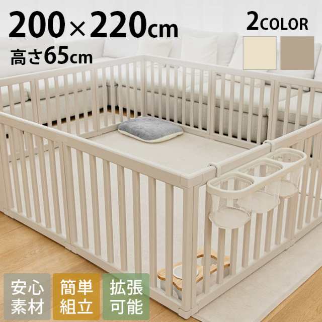 cocozari ハイタイプ　ペットサークル 200×220cm 12枚  ペットサークル ドッグサークル 犬 ドア付き ゲート フェンス 小型犬　中型犬 屋内 ペットケージ おしゃれ　シンプル  の通販は 30,360円