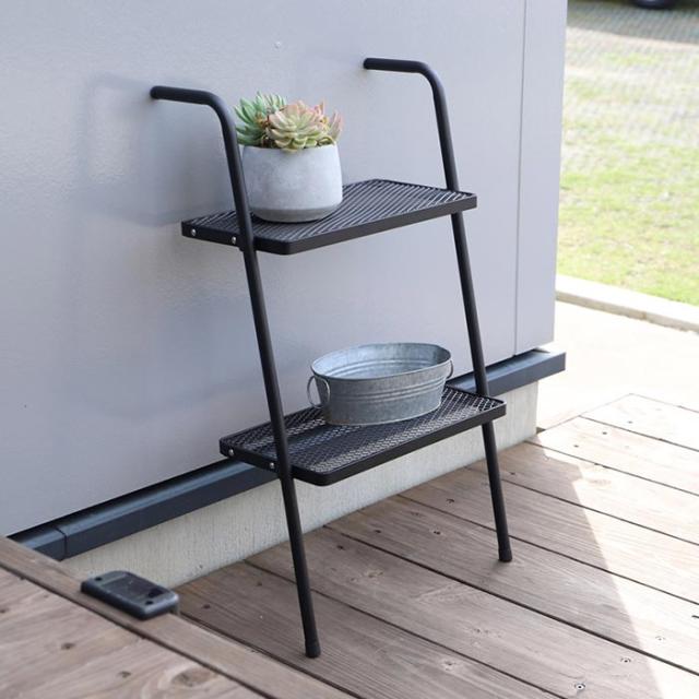 COLLEND コレンド ガーデンラダーラック  ラック 立て掛け 2段 屋外 おしゃれ アイアン 玄関 ベランダ インテリア エクステリア  の通販は 6,600円