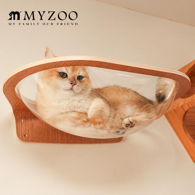 MYZOO マイズー Aura 星河キャットベッド 猫用 キャットステップ ベッド 透明　クリア クリアボール おしゃれ MYZOO マイズー インテリア
