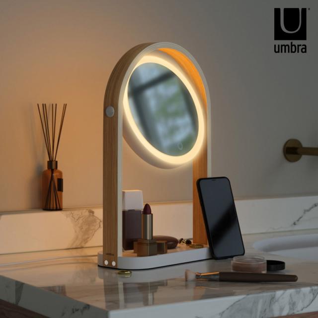 Umbra アンブラ ベルウッド ヴァニティミラー 卓上ミラー LED ライト USB 調光 北欧 おしゃれ ギフト メイク スキンケア