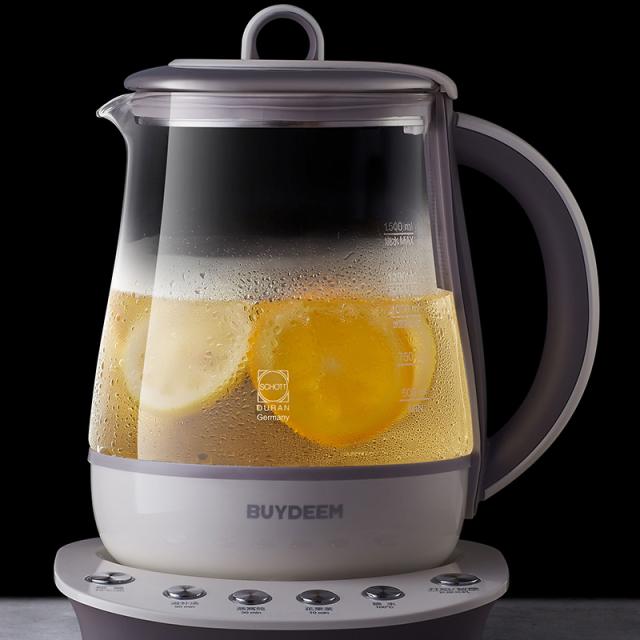 BUYDEEM バイディーム 薬膳マルチポット 1.5L 薬膳料理 離乳食 電気ポット 薬膳茶 漢方茶 ハーブティー 煮出し 保温 ガラス