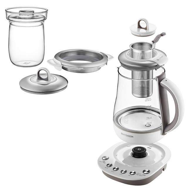 BUYDEEM バイディーム 薬膳マルチポット 1.5L 薬膳料理 離乳食 電気ポット 薬膳茶 漢方茶 ハーブティー 煮出し 保温 ガラス