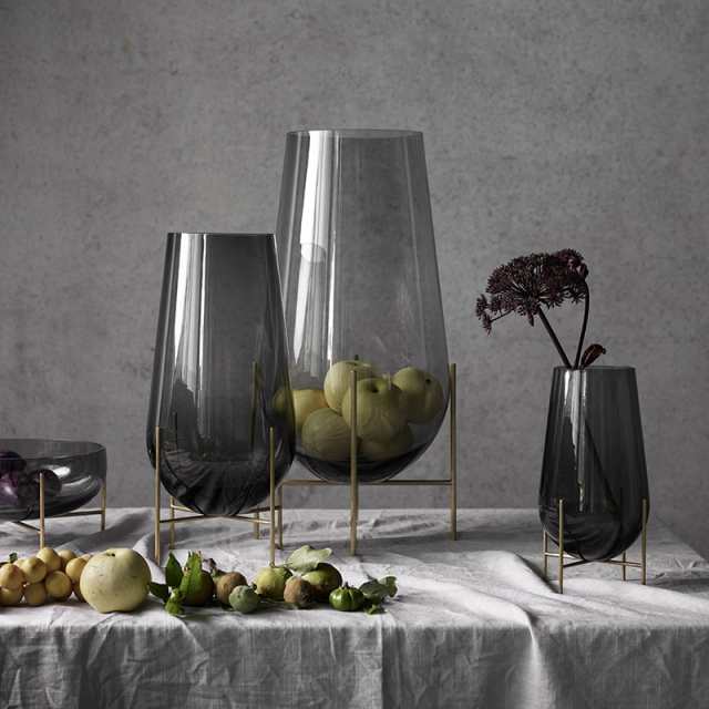 グランデュール フラワーベース 大きいサイズ ガラス花瓶 広口  インテリア花瓶