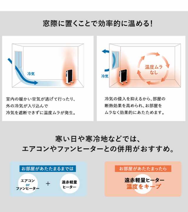 siroca シロカ 遠赤軽量ヒーター かるポカ SN-M351 パネルヒーター電気