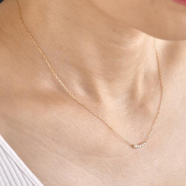 Natully ナチュリー 淡水パール5粒 ネックレス　K10  アクセサリーネックレス/レディース/おしゃれ/パール/淡水パール/上品/大人かわいい/繊細/ギフト プレゼント/_2